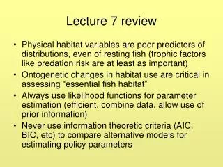 Lecture 7 review