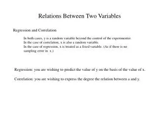 Relations Between Two Variables