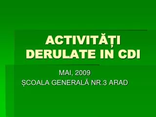 activit i derulate in cdi