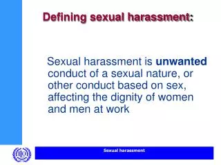 Defining sexual harassment :