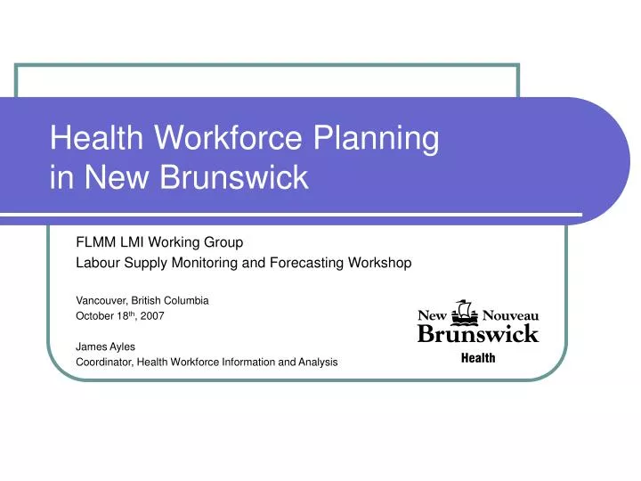 health workforce planning in new brunswick