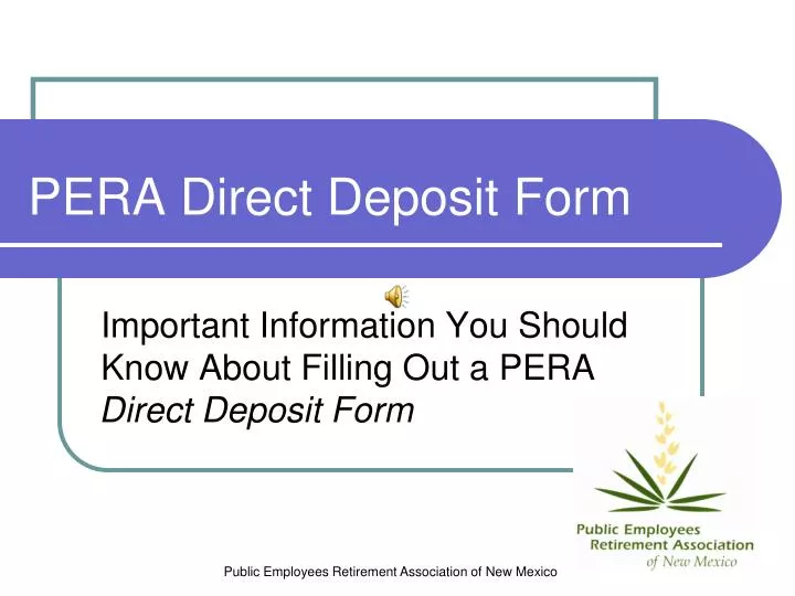 pera direct deposit form
