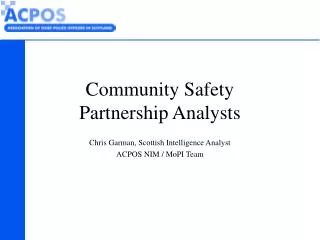 Community Safety Partnership Analysts