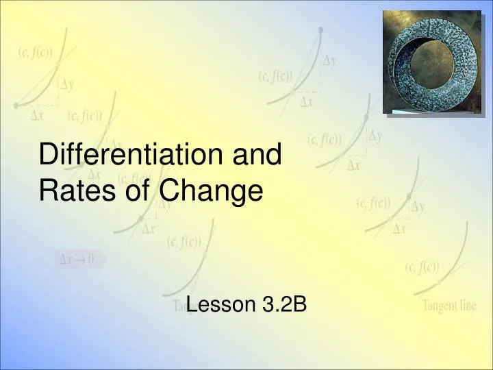 differentiation and rates of change