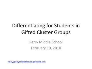 Differentiating for Students in Gifted Cluster Groups