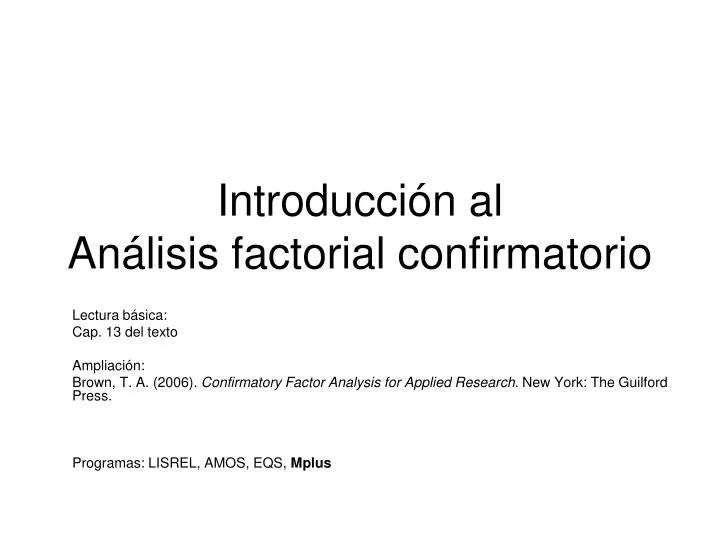 introducci n al an lisis factorial confirmatorio