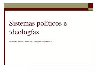 Sistemas políticos e ideologías