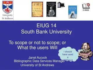 eiug 14 south bank university