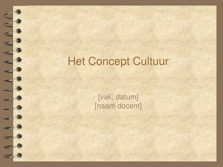 het concept cultuur