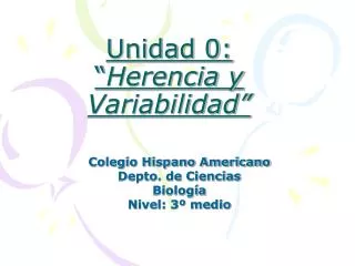 unidad 0 herencia y variabilidad