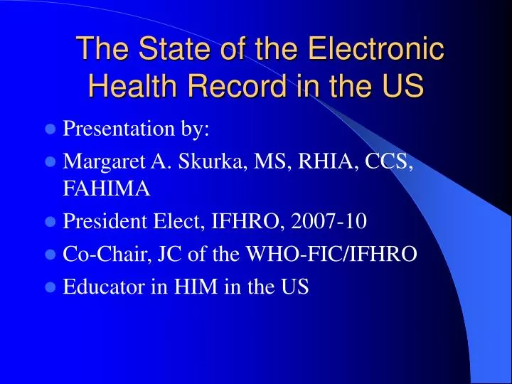 the state of the electronic health record in the us