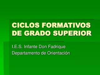 ciclos formativos de grado superior