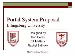 Portal System Proposal Ellingsburg University