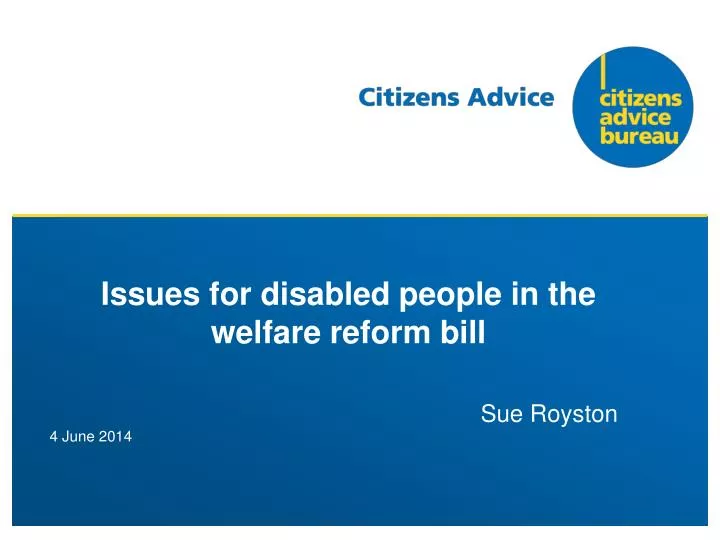 issues for disabled people in the welfare reform bill