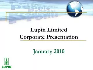 Lupin Limited Corporate Presentation January 2010