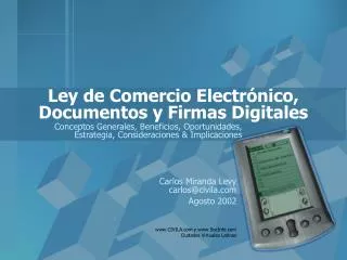 Ley de Comercio Electrónico, Documentos y Firmas Digitales