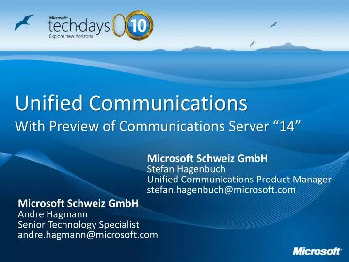 unified communications with preview of communications server 14