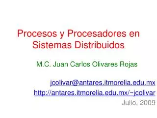 Procesos y Procesadores en Sistemas Distribuidos