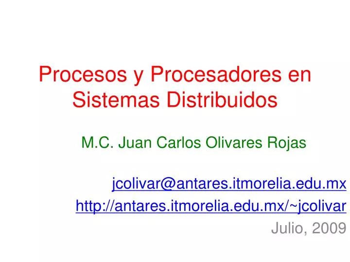 procesos y procesadores en sistemas distribuidos
