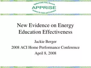 New Evidence on Energy Education Effectiveness
