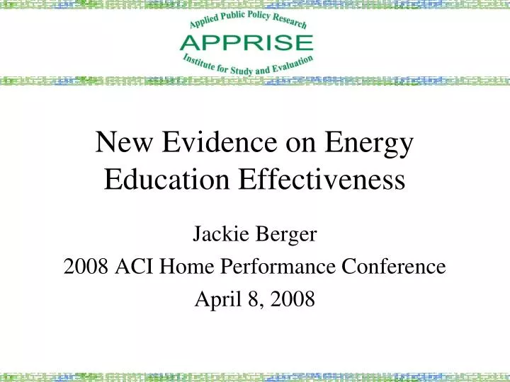 new evidence on energy education effectiveness