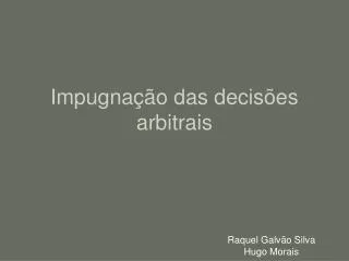 impugna o das decis es arbitrais