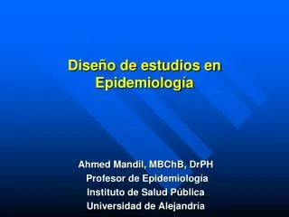 dise o de estudios en epidemiolog a