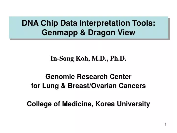 dna chip data interpretation tools genmapp dragon view