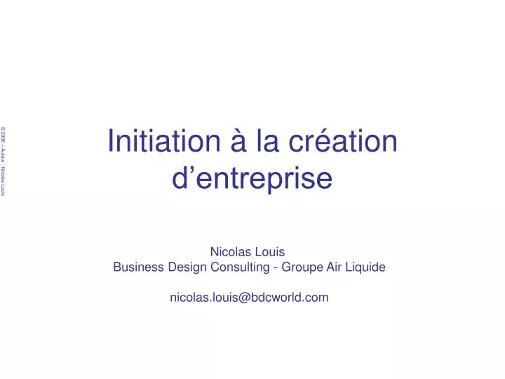 initiation la cr ation d entreprise