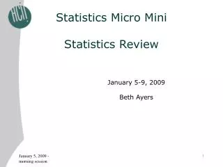 Statistics Micro Mini Statistics Review