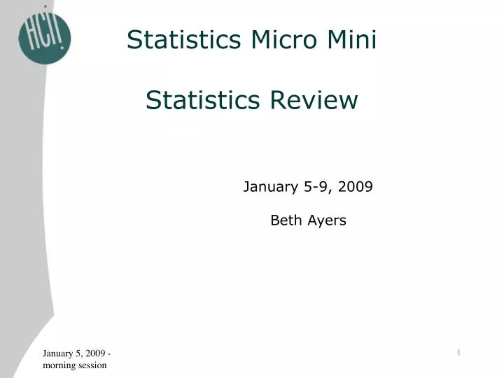 statistics micro mini statistics review