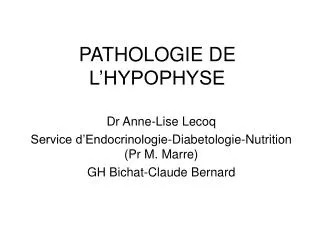 pathologie de l hypophyse