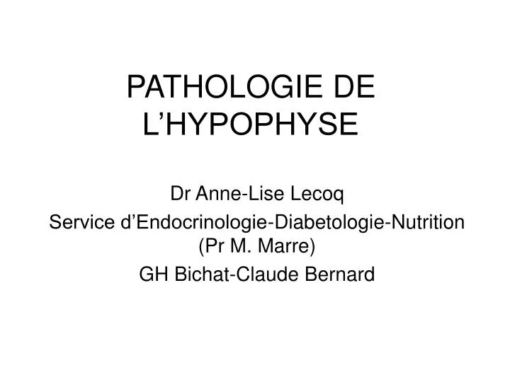 pathologie de l hypophyse