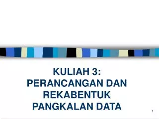 kuliah 3 perancangan dan rekabentuk pangkalan data