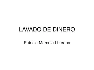 lavado de dinero