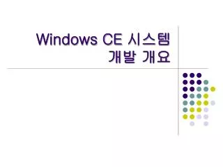 Windows CE ??? ?? ??