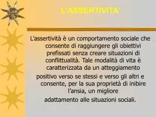 l assertivita