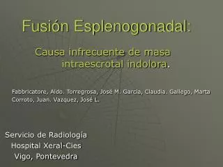 fusi n esplenogonadal