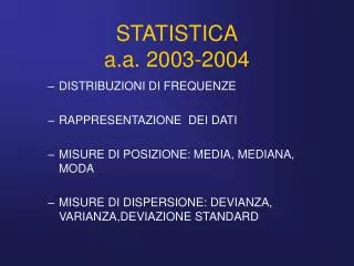 statistica a a 2003 2004