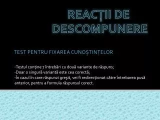 test pentru fixarea cuno tin elor
