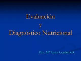 evaluaci n y diagn stico nutricional