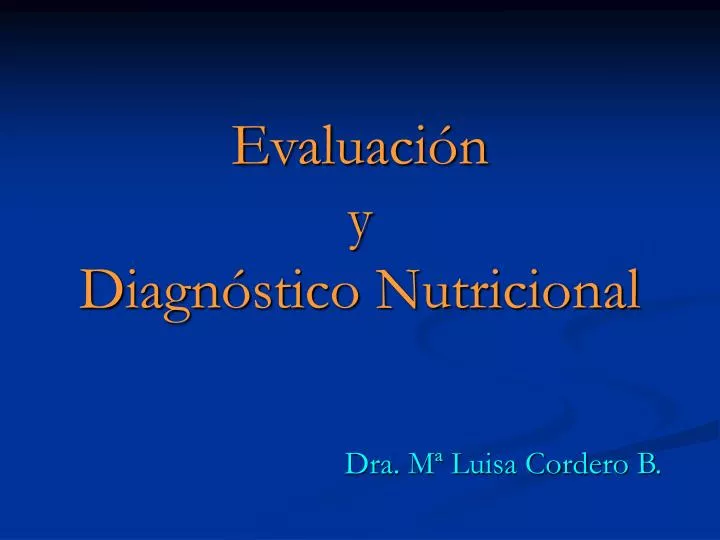 evaluaci n y diagn stico nutricional