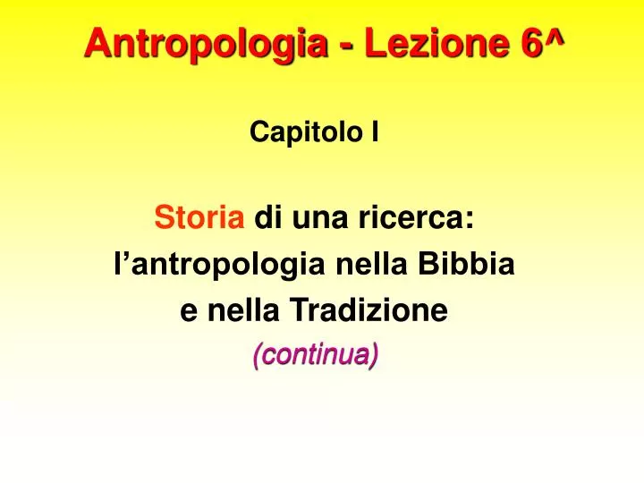 antropologia lezione 6