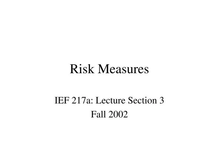 risk measures
