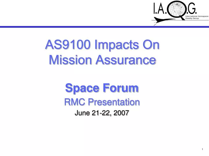 space forum rmc presentation june 21 22 2007