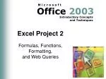 Excel Project 2 - slide 1
