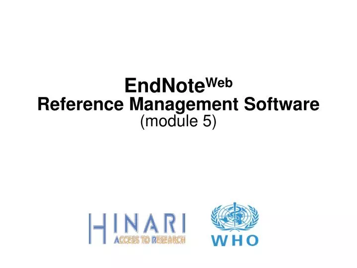 endnote web reference management software module 5
