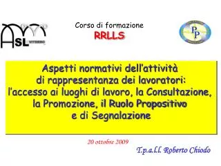 corso di formazione rrlls