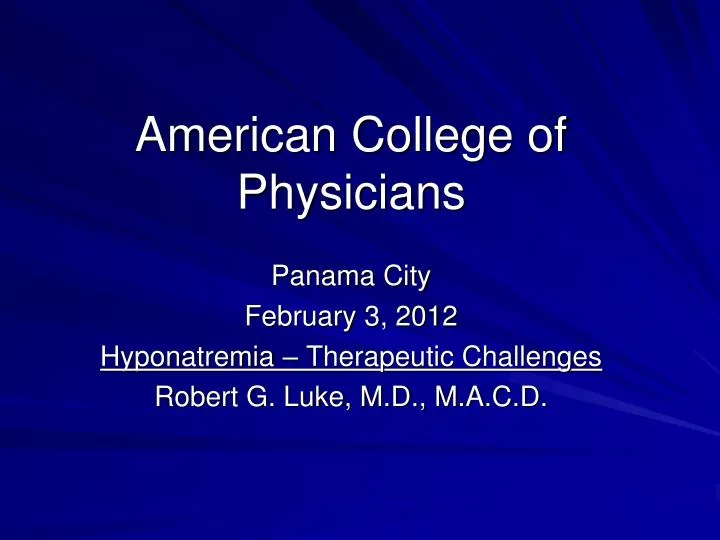 american college of physicians