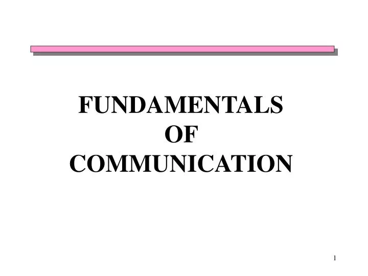 fundamentals of communication
